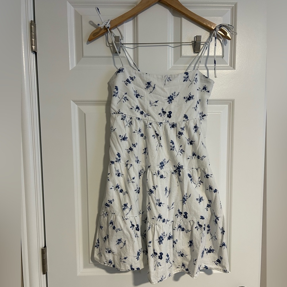 Adjustable Spaghetti Strap Tiered Mini Dress - image 1